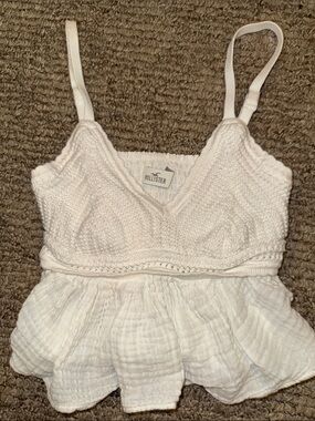 Hollister Size XS White Knit Peplum Bandeau Cami Excellent Conditions
